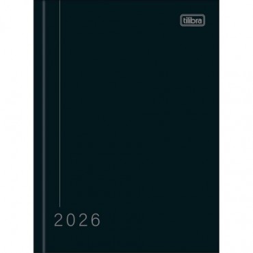Agenda Tilibra Costurada Diaria Pepper Preta 2026