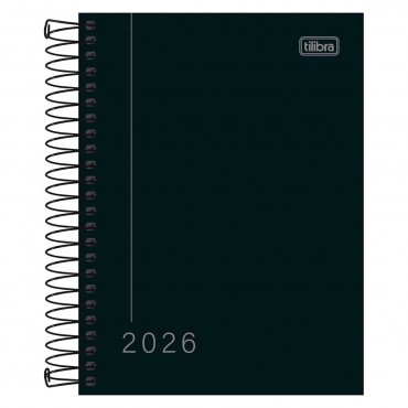 Agenda Tilibra Espiral Diaria Pepper Preta 2026