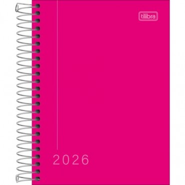 Agenda Tilibra Espiral Diaria Pepper Rosa 2026