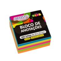 Bloco Adesivo 50x50mm Neon 5 Cores Brw 250 Folhas Bloco Adesivo 50x50mm Neon 5 Cores Brw 250 Folhas