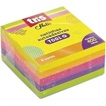 Bloco Adesivo 75x75 Neon 5 Cores Tris T001G c/ 400 folhas Bloco Adesivo 75x75 Neon 5 Cores Tris T001G c/ 400 folhas