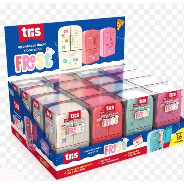 Apontador Tris c/ Borracha Frosty