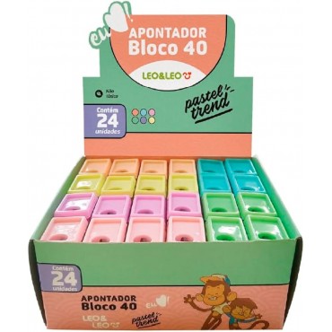 Apontador Com Deposito Plástico 4 cm Pastel Leonora 