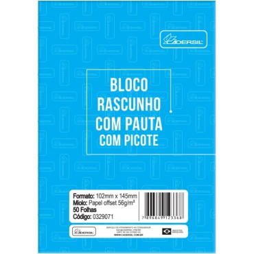 Bloco Rascunho Com Pauta Com Picote - Pequeno