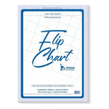 Bloco Refil Flip Chart 63g Branco 62x86cm Tamoio C/50 Folhas Bloco Refil Flip Chart 63g Branco 62x86cm Tamoio C/50 Folhas