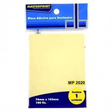 Bloco Adesivo 76x102 Amarelo C/100F MP2020
