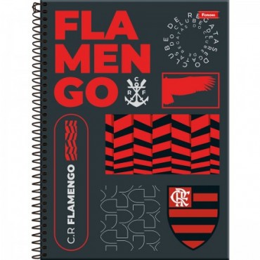 Caderno Universitário Capa Dura Flamengo 10 Matérias 2 160 folhas Foroni