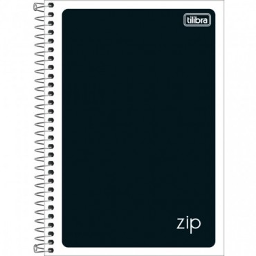 Caderno Espiral Capa Flexível 1/4 48F Zip Preto Caderno Espiral Capa Flexível 1/4 48F Zip Preto
