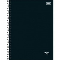 Caderno Capa Dura 1 Matéria 80F Zip Preto