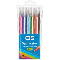 Caneta Cis Spiro Glow 0.7 C/8 Cores