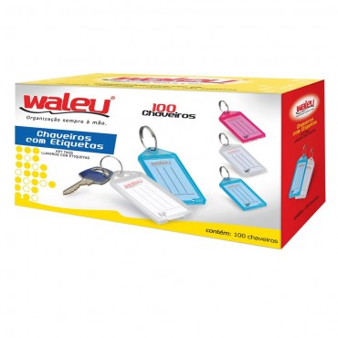 Chaveiro Organizador Plástico Waleu C/100 Unidades
