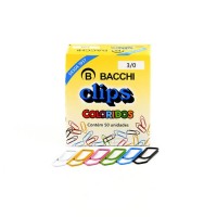 Clips Colorido Bacchi 3/0 C/ 50 unidades