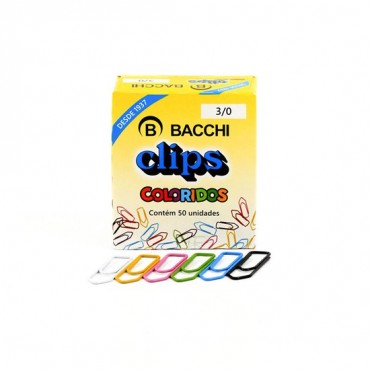 Clips Colorido 3/0 Bacchi c/ 50 unidades