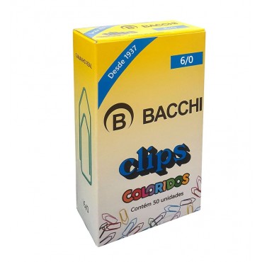 Clips Colorido Bacchi 6/0 C/ 50 unidades