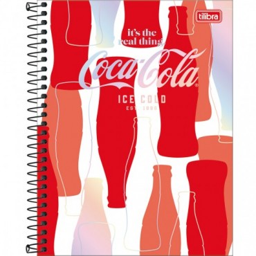 Caderno Colegial Capa Dura 10 Matéria 160 Folhas Coca Cola A