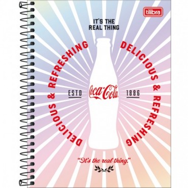 Caderno Colegial Capa Dura 10 Matéria 160 Folhas Coca Cola C