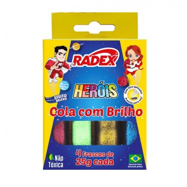 Cola c/ Glitter Radex Estojo c/4 cores 25g Cola c/ Glitter Radex Estojo c/4 cores 25g