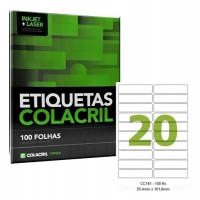 Etiqueta Colacril 6181 25.4x101.6 C/100 Folhas