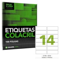 Etiqueta Colacril 6182 33.9x101.6 C/100 Folhas