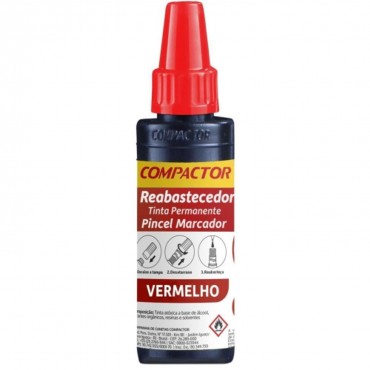 Reabastecedor Tinta Para Pincel Atomico Marcador Permanente Compactor Vermelho - 30ml
