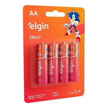 Pilha Comum Elgin AA (2A) Pequena c/4