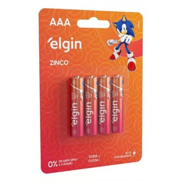 Pilha Comum Elgin AAA  (3A) Palito c/4