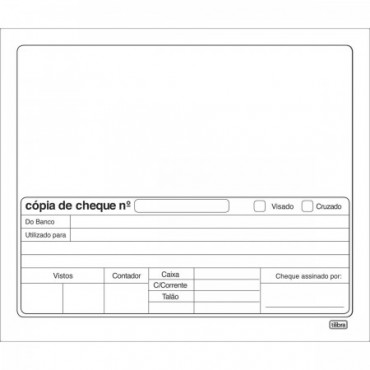 Copias De Cheque Branco - 100 Folhas