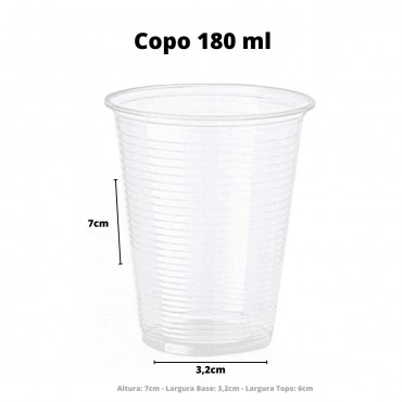 Copo Plastico Descartável 180 ml 