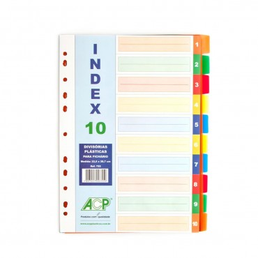 Divisória de Fichário Universitário ACP C/10 Divisórias