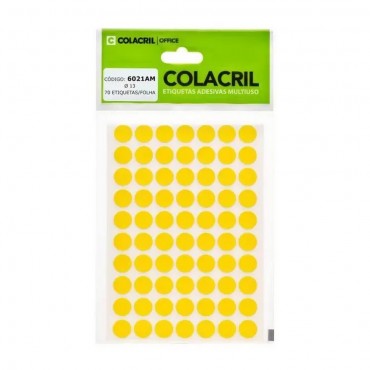 Etiqueta Redonda Colacril  TP-13  c/420 Amarelo 