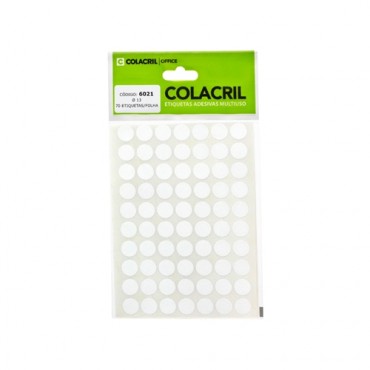 Etiqueta Redonda Colacril TP-13 c/420 Transparente