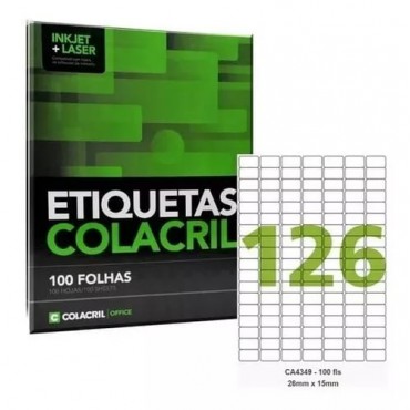 Etiqueta Colacril A4349 26X15 C/100 Folhas 
