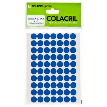 Etiqueta Redonda Colacril TP-13 c/420 Azul
