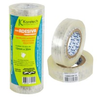 Pacote Fita Adesiva Transparente 12x30 Koretech C/10 unidades