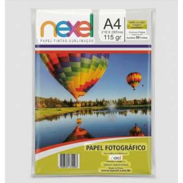 Papel Fotográfico A4 Glossy 180g C/50F Nexel Papel Fotográfico A4 Glossy 180g C/50F Nexel