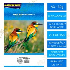 Papel Fotográfico Adesivo A3 Glossy 130g C/20F Masterprint