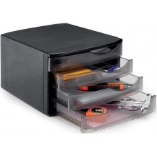 Gaveteiro Preto Com 4 Gavetas Waleu