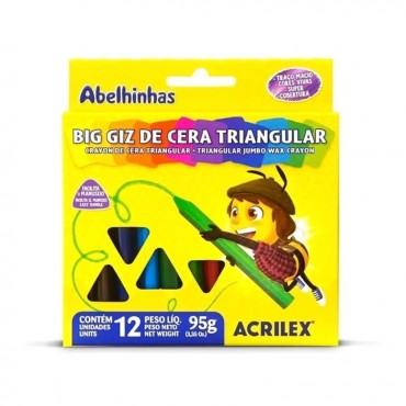 Giz de Cera Acrilex C/12 Cores 