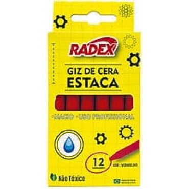 Giz Estaca Radex c/12 Vermelho Giz Estaca Radex c/12 Vermelho