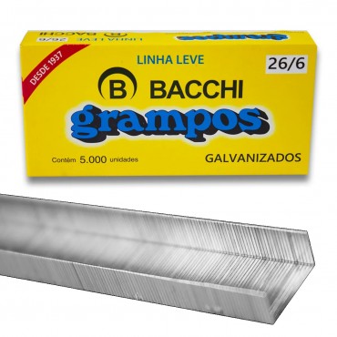 Grampo Galvanizado Bacchi 26/6 C/5000 Grampo Galvanizado Bacchi 26/6 C/5000