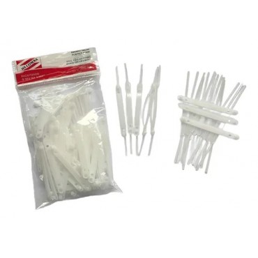 Grampo Trilho Plástico Branco Helomax C/50