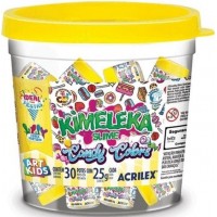 Balde Kimeleka Slime Candy Colors  Acrilex C/30 Potes de 25g