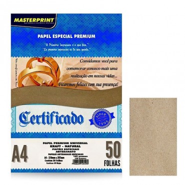 Papel Kraft A4 180g Masterprint - 50 fls Papel Kraft A4 180g Masterprint - 50 fls