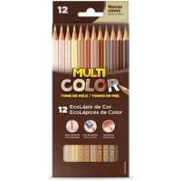 Lápis de Cor Multicolor Tons de Pele C/12 Cores