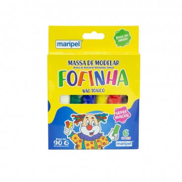 Massa de Modelar Fofinha 90G Maripel C/6 Cores 