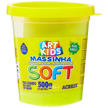 Massa de Modelar Soft 500g Amarelo Limão - Acrilex