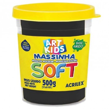 Massa de Modelar Soft 500g Preto - Acrilex