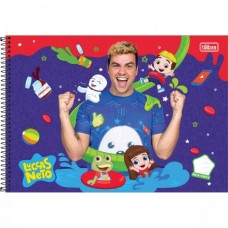 Caderno Espiral Capa Dura Meia Pauta Luccas Neto 48 Folhas A