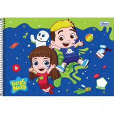 Caderno Espiral Capa Dura Meia Pauta Luccas Neto 48 Folhas B