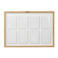 Mural de Aviso MDF C/8 Displays Vertical A4 Acrilico
